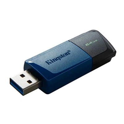 Imagen de Kingston DataTraveler Exodia M Memoria flash (2 Piezas) USB 3.2 Gen 1 DTXM/64GB 2P with Moving Cap (Negro + Azul)