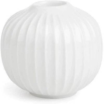 Imagen de Kähler Candelero Redondo Ø8 cm Hammershøi diseño danés Hecho a Mano, Blanco
