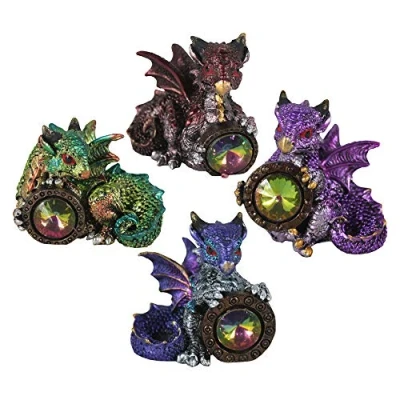 Imagen de Nemesis Now Set of 4 5.5cm Figurines Dragon&#039;S Reward Juego de Figuras 5,5 cm, Resina, Multicolor, Talla única