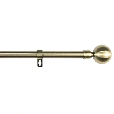 Imagen de MERCURY TEXTIL Barra Sencilla Forja Universal Extensible,Barra de Cortinas Decorativa Extensible Acero (Dorado, 120 210cm Bola Acero)