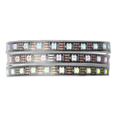 Imagen de BTF LIGHTING 3.2FT 1m WS2812b 60leds 60pixels Impermeable IP67 Negro PCB Flexible individualmente direccionable Sueño en color DC5V