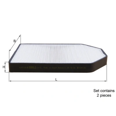 Imagen de MAHLE ORIGINAL LA 51/S Filtro de habitáculo partículas 280,0 203 28,0 AUDI: A8 D2