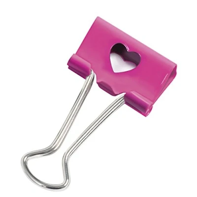 Imagen de Rapesco 1426 Pinzas/Clips Corazones de 32 mm con Brazos Plegables, Fucsia, Paquete 20