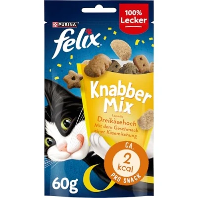 Imagen de Felix Golosinas para Gatos Knabber Mix, Pack de 8 (8 Paquetes 60 g)