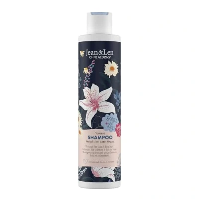 Imagen de Jean &amp; Len Champú volumen Bambú Lirio, para cabellos finos y delgados, da brillo, fragancia floral, sin parabenos ni siliconas, vegano, 300 ml