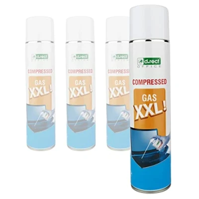 Imagen de D.RECT Spray de Aire Comprimido 4x600ml Purificador Limpiador Teclado Cámara Ordenador Teléfono Móvil PC sin Olor y