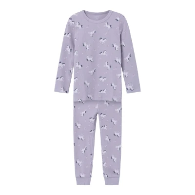 Imagen de Name it Nmfnightset Unicorn Conjunto de pijama para niños, Talla: 3 4a, Lavender aura