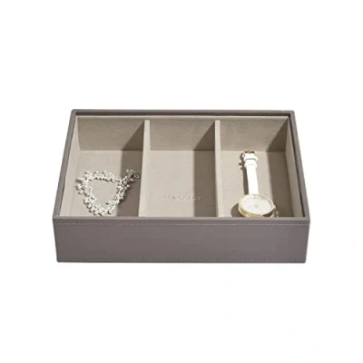 Imagen de STACKERS Classic Size Caja de la joyería Organizador con 3 Secciones Profundas para Relojes y Pulseras, visones Forro Terciopelo Gris