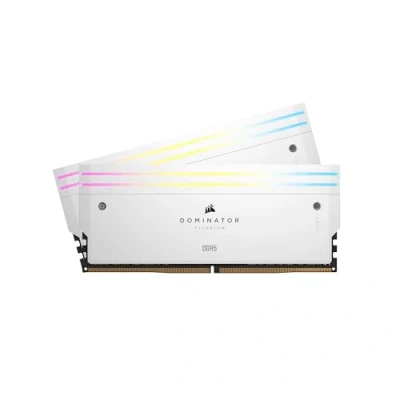 Imagen de CORSAIR Dominator Titanium RGB DDR5 RAM 96GB (2x48GB) 6600MHz CL32 Intel XMP Memoria de Ordenador Compatible con iCUE Blanco (CMP96GX5M2B6600C32W)