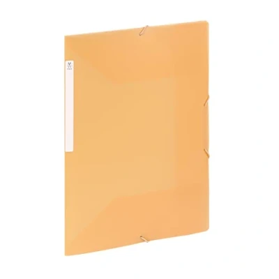 Imagen de Viquel Carpeta de plástico gran capacidad con 3 solapas Caja archivadora A4 etiqueta identificación Naranja translúcido