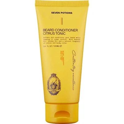 Imagen de Acondicionador para Barba de Seven Potions Evita la Picazón y Caspa Natural, Vegano, Libre Crueldad (Citrus Tonic, 100ml)