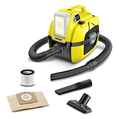 Imagen de Kärcher 18 V aspirador multiusos WD 1 Compact, en seco y húmedo, filtro de cartucho, manguera: 1,20 m, depósito: 7 l, potencia: 230 W, compatible con batería Kärcher, no incl.