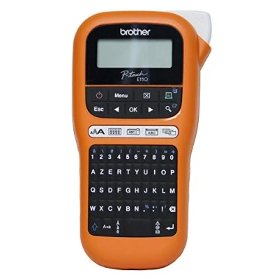 Imagen de Brother pt e110vp etiquetadora profesional industrial ancho de impresión hasta 12 mm pantalla LCD maletín transporte/adaptador sector