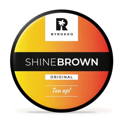 Imagen de BYROKKO Shine Brown Acelerador Bronceado (210 ml), Bronceador Corporal eficaz en Soláriums y Sol exterior, Crema Bronceadora para un Natural con Ingredientes Premium