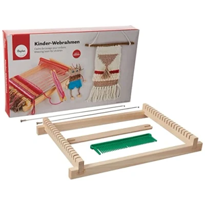 Imagen de Rayher 7202200 Marco de Tejer niños, marrón (Madera), 18.5 x 29 cm