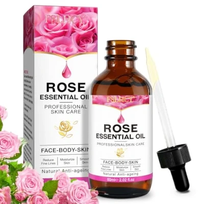 Imagen de Aceite Essencial Rosa con Serum Vitamina C para Facial Antiarrugas, Antiojeras, Antiedad, Hidratante, Revitaliza la Piel 60ML