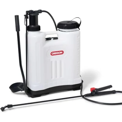 Imagen de Oregon Pulverizador a Presión Tipo Mochila para Insecticidas y Herbicidas con Lanza 4 Boquillas Ajustables, 16 litros, Accesorio de Jardinería la Espalda en Formato