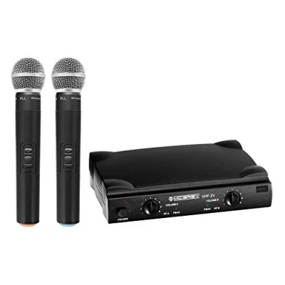 Imagen de McGrey UHF 2V Set de micrófono inalámbrico Dual Vocal con 2 x micrófonos Mano 50m