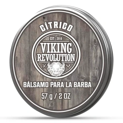 Imagen de Viking Revolution Balsamo Barba Hombre Natural con Aceite de Argan y Manteca Mango Crema para Acondicionadora Sin Alcarado Hombres Aroma Citrico 57g