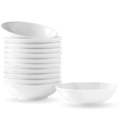 Imagen de UIBFCWN Juego de 12 Cuencos para Salsa, Aperitivo, Porcelana Salsas Soja, Buenos Salsa Tomate, Soja Sushi, Barbacoa 7,6 x 2cm