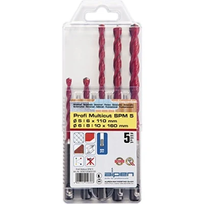 Imagen de Estuche Brocas Alpen Multiusos Sds Plus 5 piezas
