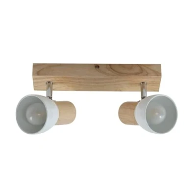Imagen de foco &#039;Thorin&#039; en Marrón hecho de Madera e.o. para Salón &amp; Comedor (2 llamas, E14) Lindby empotrado, lámpara techo, pared