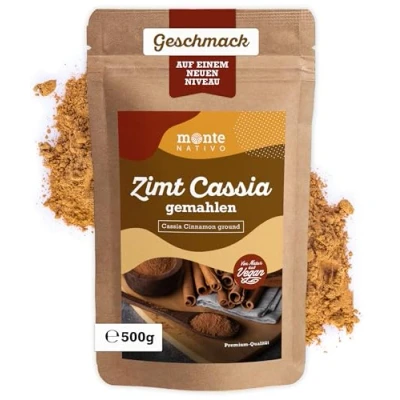Imagen de Canela Cassia molida Monte Nativo (500g) en Polvo Especias suavemente secas y aromáticas ideales para Cocinar Condimentar