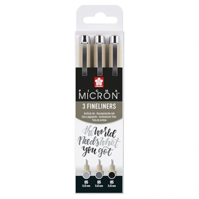 Imagen de SAKURA Pigma Micron 05 fineliner Set Black &amp; Gray 3pcs