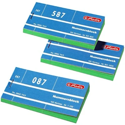 Imagen de Herlitz 892703 Números bloques 1 1000 Número 10 x 100 resguardos