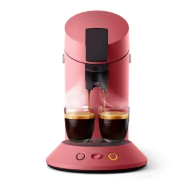 Imagen de Senseo Original Plus cafetera de monodosis, Selección Intensidad del Café, Tecnología Coffee Boost, Plástico Reciclado, Rojo Suave (CSA210/35)
