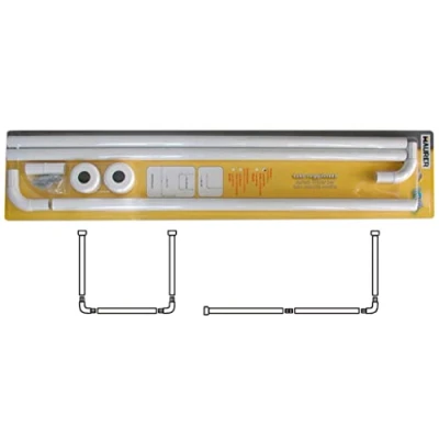 Imagen de Maurer 4042202 Barra para cortina ducha, Universal, Aluminio, Blanco, 80 x 80/ 170 cm