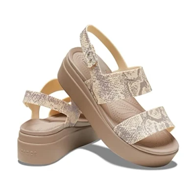 Imagen de Crocs Brooklyn Low Wedge, Sandalia Mujer, Vanilla Multi, 42/43 EU