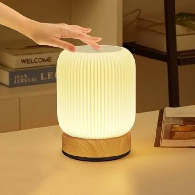 Imagen de SOBEAU Lámpara de Mesita Noche, LED Luz Nocturna Infantil Con 256 Colores RGB Cambiantes y 4 Modos,Lampara Inalambrica para Dormitorio Salón Sala Estar