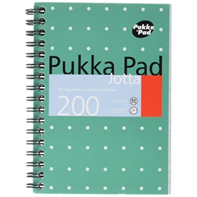 Imagen de Pukka Pad Jotta Cuaderno de espiral doble (3 unidades, A6, 200 hojas microperforadas, 80 g/m², raya 8 mm), color verde