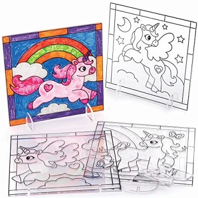 Imagen de Baker Ross Imágenes Atrapasol de Unicornio Paquete 4, Atrapasoles para Niños (FC366)