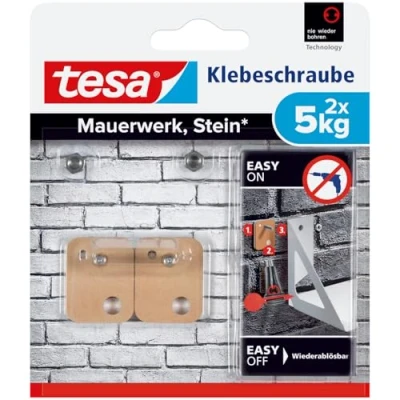 Imagen de Tornillo adhesivo rectangular tesa ladrillo y piedra 5 kg, 2 piezas
