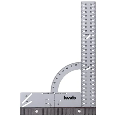 Imagen de kwb Ángulo universal de 300 mm para mediciones precisión angular, con tope desmontable, marcas ángulo fijo 30 y 45 varios puntos marcado