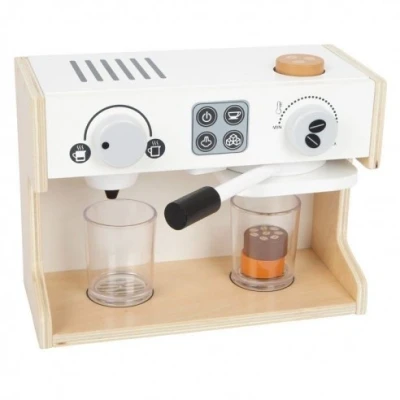 Imagen de Small Foot 11792 Maquina de Café Gastro, Madera, Dos perillas giratorias y colador móvil, a Partir 3 años Edad. Toys, Color Blanco, (11792)