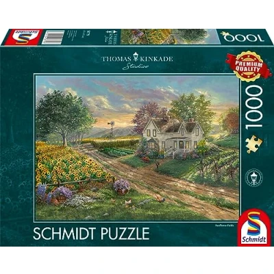 Imagen de Schmidt Spiele Thomas Kinkade 58779 Puzle de 1000 Piezas, diseño Campos Girasoles, Color Negro, Talla única (58779)