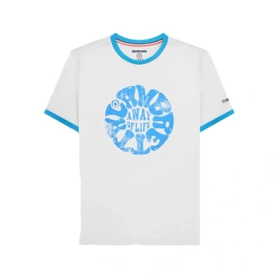 Imagen de Lambretta Camiseta de manga corta con cuello redondo para hombre Festival Ringer, blanco, L