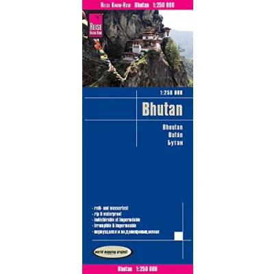 Imagen de Bhután, mapa de carreteras impermeable. Escala 1:250.000. Reise Know How. (Bhutan (1:250.000))