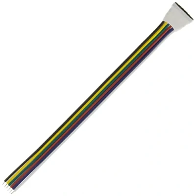 Imagen de conector RGBW + CCT, CCT hembra de 6 pines &gt; extremos cable abiertos; 15 cm longitud; tira LED tira/tira