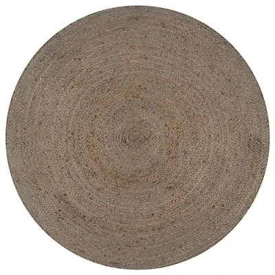 Imagen de vidaXL Alfombra de Yute Tejida a Mano Redonda Felpudo Moqueta Hogar Decoración para Interior y Exterior del Casa Tapete Esterilla 120 cm Gris