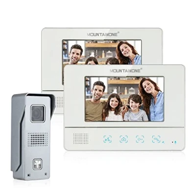 Imagen de Videoportero Intercomunicador Casa, 7&quot; HD Monitor y Impermeable Interfono Exterior Timbre con Cable, Desbloqueo de Soporte, Vigilancia Activa, Sistema Entrada Puerta Casa (2Monitor + 1Cámara)