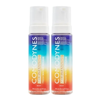 Imagen de Comodynes Duplo Self Tanning Fresh Water Mousse Autobronceador Natural Progressivo e Hidratante, Para Cara y Cuerpor, Todo Tipo de Piel 2x200 Ml