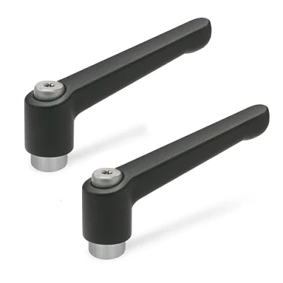 Imagen de Ganter Norma Elementos Ajustable Palancas De Sujeción Con Acero Inoxidable Rosca Hembra Y Tornillo En Mango Zinc Fundido Negro, Plástico, Negro
