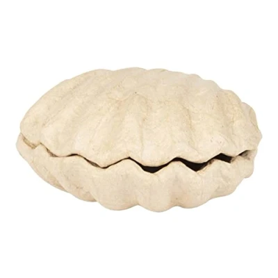 Imagen de Clairefontaine ES Décopatch BT078C Caja de conchas para decorar en papel maché marrón pequeña con forma Contenedor Bricolaje y aficiones creativas 12 x 5,5 cm