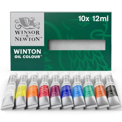 Imagen de Winsor &amp; Newton Winton Set iniciación óleo 10x12ml, Multicolor, 10 colores tubos de 12ml, 120