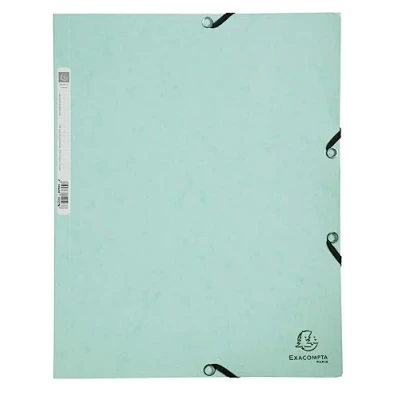 Imagen de Exacompta 55533E Aquarel Carpeta con gomas elásticas (3 solapas en cartulina satinada, 400 g/m2, para archivar documentos A4, color verde pastel