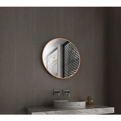 Imagen de Talos Espejo Redondo de diseño Noble con Marco Aluminio Color Cobre, Ø 60 cm